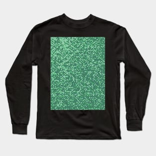 Shades of Green Abstraction Stain Glass Grid Art Long Sleeve T-Shirt